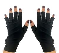 ManiGlovz - Anti UV Gloves for Gel Manicures Using Gel Lamp Dryers, Driving, Lounging and More, Fingerless Gloves That Shield Skin from The Sun and Nail Lamp, Outdoor Gloves, Black Magic
