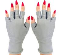 ManiGlovz Limited Edition ManiGlovz X Borghese Collaboration Gel Nail Manicure Anti-UV and Sunblock Protection Shield Gloves to use with UV and LED Dry Lamps (Assorted Art Prints) (Pink Palm)