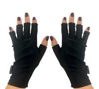 ManiGlovz -The Original Dermatologist Recommended UPF 50+ UV Protective Manicure and Sunblock Fingerless Gloves, Sun Protection, Driving and Gel Manicure Gloves in Black