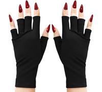 ManiGlovz -The Original Dermatologist Recommended UPF 50+ UV Protective Manicure and Sunblock Fingerless Gloves, Sun Protection, Driving and Gel Manicure Gloves in Black