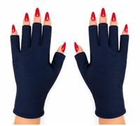 ManiGlovz -The Original Dermatologist Recommended UPF 50+ UV Protective Manicure and Sunblock Fingerless Gloves, Sun Protection, Driving and Gel Manicure Gloves in Navy