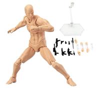 Manikin Action Figure Model, 15cm Blank Human Body Action Figures with Stand Support ＆ Accessories, Artists Drawing Mannequin for Sketching, Painting (Male)