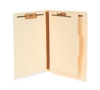 Manila End Tab Folder with Divider, 50 Pack