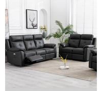 manila leather electric recliner 3+2 seater sofa set in anthracite