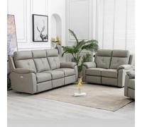 manila leather electric recliner 3+2 seater sofa set in moon