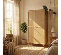 Swish Furniture Manila Rattan 2 Door Wardrobe - Oak and PVC Rattan