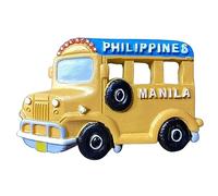 Manila Philippines Featured Jeepney Refrigerator Magnet 3D Travel Souvenir Fridge Decoration Magnetic Sticker Craft Collection