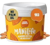 MANÍLIFE Almond Butter Smooth, 1kg Jar - Smooth and Sweet Vegan Almond Butter Made from Quality Portuguese Almonds - No Palm Oil, No Added Sugar, No GMO