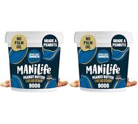 ManiLife Original Roast Smooth Peanut Butter, 900g Tub - Small Batch Vegan Peanut Butter Made from Single Origin Grade-A Argentine Peanuts - No Palm Oil, No Added Sugar, No GMOs (Pack of 2)