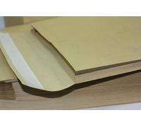 Manilla Brown DL Gusset Envelopes for Paper/Card - Strong 26mm Expanding Archive Width, Peel & Seal Mailing Bags (Pack of 30, 110x220x26mm)