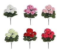 Manillefu 2Pcs Artificial Geranium Silk Flowers Realistic Fake Plants Low Maintenance Decor For Home Wedding Photography Centerpiece Arrangements