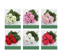 Manillefu 2Pcs Artificial Geranium Silk Flowers Realistic Fake Plants Low Maintenance Decor For Home Wedding Photography Party Centerpieces