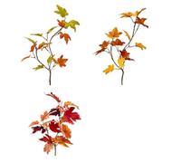 Manillefu 4Pcs Artificial Autumn Leaves Branches Silk Fake Fall Foliage Stems Reusable Decor For Home Wedding Shop Party Decoration Display