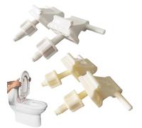 Manillefu Toilet Seat Hinge Replacement Kit White Plastic Smooth Edges Easy Install For Standard Bathroom Toilet Seats Repair