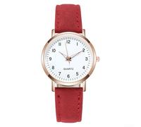 Manillefu Unique Luminous Casual Watch in Frosted Leather for a Standout Fashion Accessory (Red)