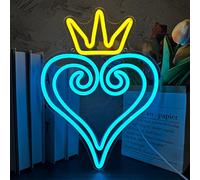 Manimo LED Kingdom and Hearts Neon Signs for Wall Decor, Anime Neon Sign, Neon Game Room Setup, USB Powered for Man Cave Game Home Party Bedroom Room Teenager Gamer Birthday Gifts(9.8 * 13in)