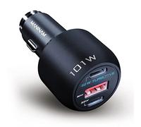 MANINAM 101W High Power Super Fast USB C Car Charger Adapter [Heavy Duty Metal] Dual USB Type C Super Fast Charging 2.0 [TURBOTIVE Tech] Omni-Compatible for Any Car and Devices [With 100W USB C Cable]