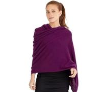 Manio Cashmere 100% Cashmere Knitted Wrap Shawl Extra Large Scarf Stole (Burgundy)