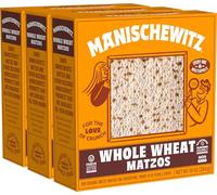 Manischewitz Whole Wheat Matzos 284g (Pack of 3) | Non-GMO | No Artificial Colours, Flavours or Preservatives | Crunchy Flatbread Crackers | Traditional Jewish Matzo | Kosher (Not for Passover)