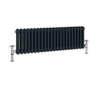 Manissa 2 Column Anthracite Traditional Radiator 300mm H x 830mm W | Column Radiator, Cast Iron Type, Old School Radiator, Double Column, Horizontal