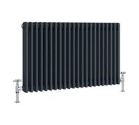 Manissa 3 Column Anthracite Traditional 600h x 1010w Column Radiator Old Cast Iron Type School Radiator