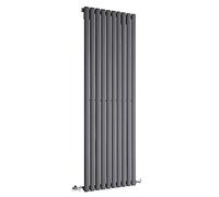 Manissa Anthracite Oval Tube Radiator 1800 x 800 Single Column Radiator | Vertical, Tall, Central Heating, Panel Radiator, 8914 BTU