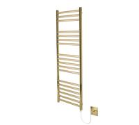 Manissa Boston Brushed Brass Electric Heated Towel Rail 400mm W x 1200mm H