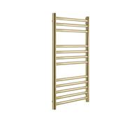 Manissa Boston Brushed Brass Heated Towel Rail 400mm W x 800mm H Central Heating Bathroom Towel Radiator