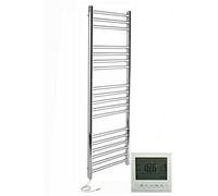 Manissa Boston Electric Heated Towel Rail 400mm W x 1000mm H + Timer