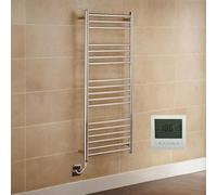 Manissa Boston Electric Heated Towel Rail 600mm W x 1500mm H + Timer