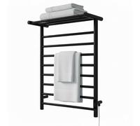 Manissa Chester Electric Towel Rail Black 660mm Height x 550mm Width Rail Bathroom Heater Radiator Warmer