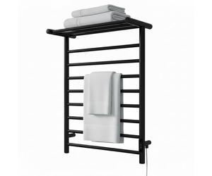 Manissa Chester Electric Towel Rail Black 660mm Height x 550mm Width Rail Bathroom Heater Radiator Warmer