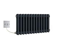 Manissa Electric Anthracite Traditional Radiator 2 Column 300mm H x 416mm