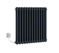 Manissa Electric Anthracite Traditional Radiator 2 Column 600mm H x 425mm