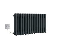 Manissa Electric Anthracite Traditional Radiator 3 Column 300mm H x 605mm