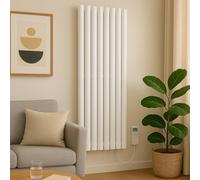 Manissa Electric White 1800x480 Radiator Oval Tube Single Panel Designer Vertical Tall Radiator