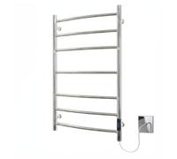 Manissa Kendal Stainless Steel Electric Heated Towel Rail 400mm W x 800mm H | Mirror Polished Finish, Towel Warmer, Bathroom, 2/4hr Timer, Towel Radiator, Energy Efficient, Wall Mounted
