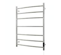 Manissa Kendal Stainless Steel Electric Heated Towel Rail 600mm W x 800mm H | Mirror Polished Finish, Towel Warmer, Bathroom, 2/4hr Timer, Towel Radiator, Energy Efficient, Wall Mounted
