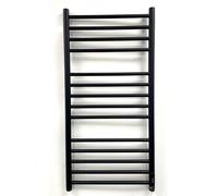 Manissa Matt Black 500 W x 1000mm H Dry Electric Heated Stainless Steel Towel Rail Energy Efficient