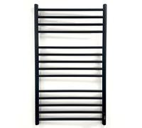 Manissa Matt Black 600 W x 1000mm H Dry Electric Heated Stainless Steel Towel Rail Energy Efficent