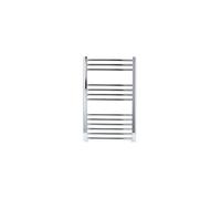 Manissa Milano Chrome Straight Central Heating Towel Rail W500mm x H800mm Flat Central Heating Towel Radiator