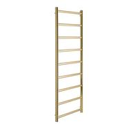 Manissa Selby Brushed Brass Heated Towel Rail 500mm W x 1000mm H | Stainless Steel, Rust-Resistant, Central Heating, Bathroom, Towel Warmer