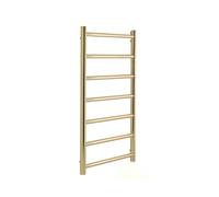 Manissa Selby Brushed Brass Heated Towel Rail 500mm W x 800mm H Stainless Steel Central Heating Bathroom Towel Radiator