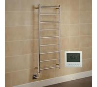 Manissa Selby Electric Stainless Steel Towel Rail 600x1200mm Towel Warmer Mirror Polished Finish + Timer and Thermostat