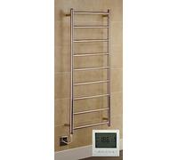 Manissa Selby Electric Stainless Steel Towel Rail Towel Warmer Mirror Polished Finish + 7 Day Timer and Thermostat (600 x 1000)