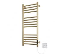 Manissa Siena Brushed Brass Electric Heated Towel Rail 300mm W x 720mm H