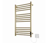 Manissa Siena Brushed Brass Electric Heated Towel Rail 500mm W x 720mm H