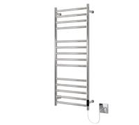 Manissa Siena Stainless Steel Electric Heated Towel Rail 300mm W x 1000mm H | Mirror Polished Finish, Towel Warmer, Bathroom, 2/4hr Timer, Towel Radiator
