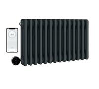 Manissa Wifi Electric 3 Column Anthracite Traditional Radiator 300mm H x 605mm W Smart 7 Day Programmable Timer App Compatibility
