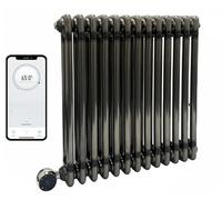 Manissa Wifi Electric Smart 2 Column Raw Metal 600mm H x 812mm W Traditional Radiator 7 Day Programmable Timer App Compatibility (Raw Metal, 2 Column 600mm H x 812mm W)